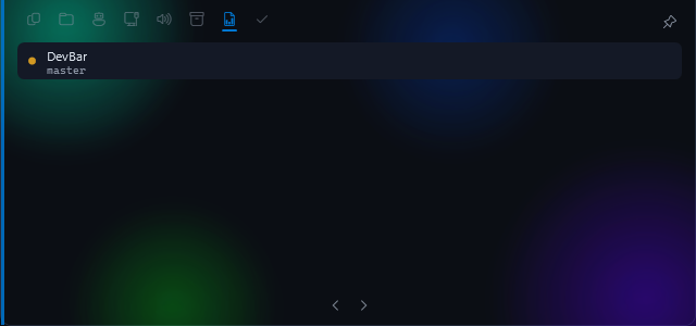 Git status module showing a watched repo, its branch and dirty state